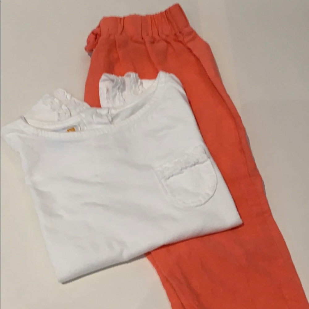 Summer outfit 18-24m orange linen pants